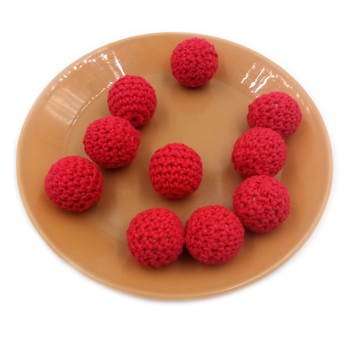 Wholesale 30pcs 16mm Hook Wool Thread Ball Wooden Beads